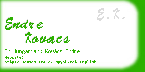 endre kovacs business card
