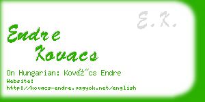 endre kovacs business card